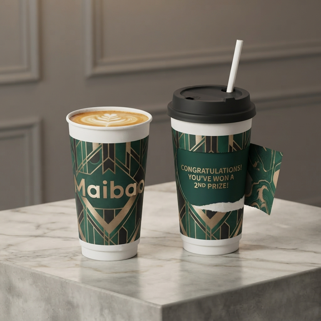 Custom Tear Peel-to-Reveal Paper Cup