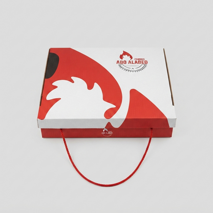 Custom Printed Compartmentalized Meal Box with Handle and Sauce Tray