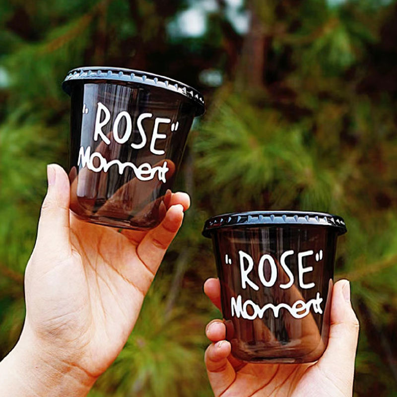 Customize Bubble Tea Milk Ice Cream U Cup 12 oz Milk Tea Plastic Cup with Dome Lids Custom Printed Boba Cup U Shape - Fastfoodpak