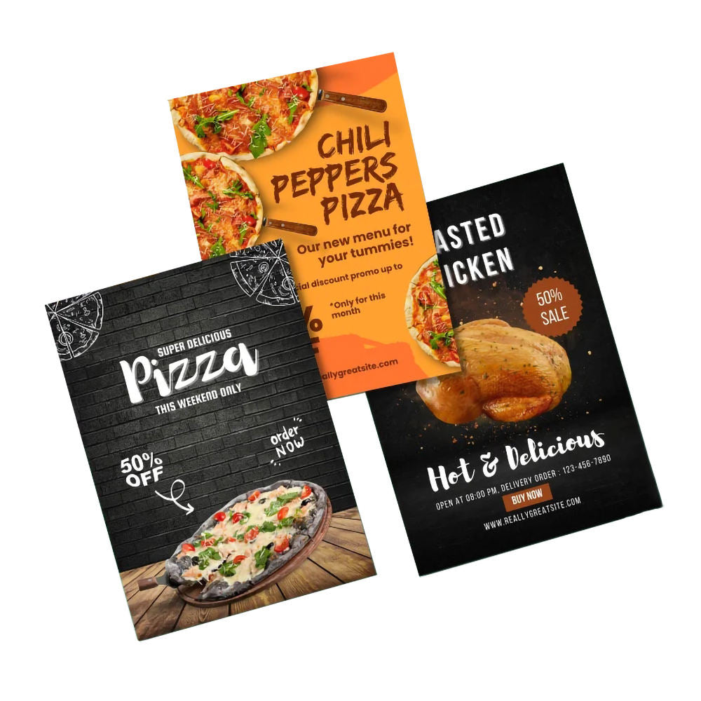 Customized Printed Flyer Trifold Brochure Instruction Manual Advertising Leaflet Takeout Menu Poster Printing - Fastfoodpak