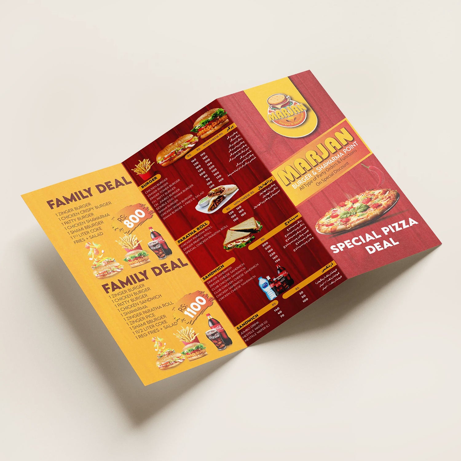 Customized Printed Flyer Trifold Brochure Instruction Manual Advertising Leaflet Takeout Menu Poster Printing - Fastfoodpak