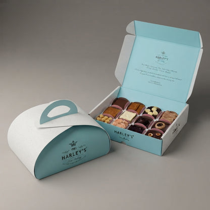 Customized Printed Takeout Divided Pastry Bakery Box with Built-In Handle