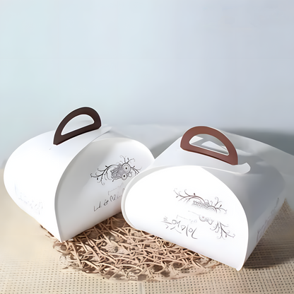 Customized Printed Takeout Divided Pastry Bakery Box with Built-In Handle