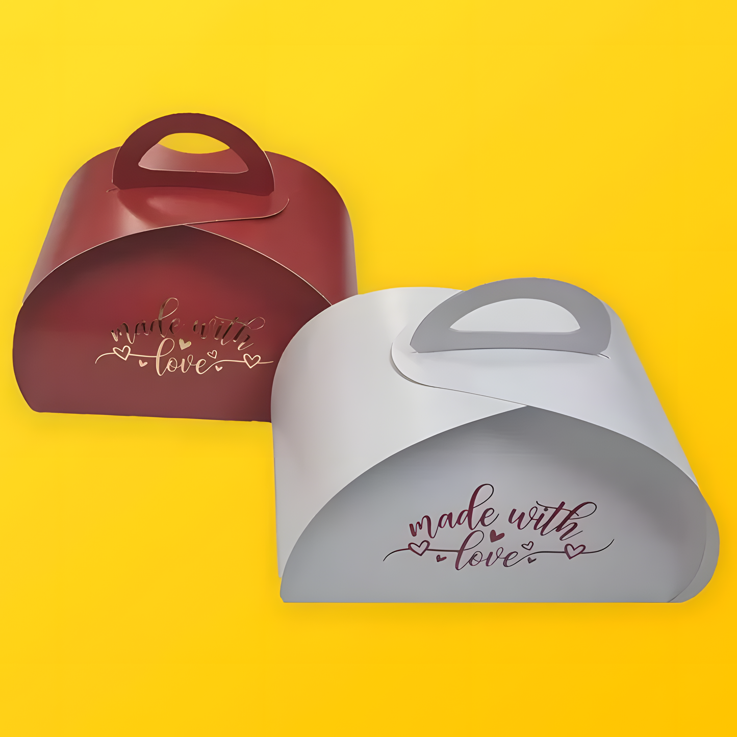 Customized Printed Takeout Divided Pastry Bakery Box with Built-In Handle