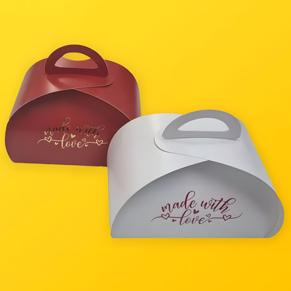 Customized Printed Takeout Divided Pastry Bakery Box with Built-In Handle