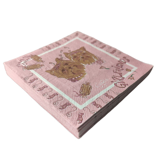 Disposable Paper Party Napkins Cute Terrier Dog Napkins Carton BSCI Festival Decoration Printed Tissue Paper - Fastfoodpak