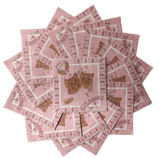 Disposable Paper Party Napkins Cute Terrier Dog Napkins Carton BSCI Festival Decoration Printed Tissue Paper - Fastfoodpak