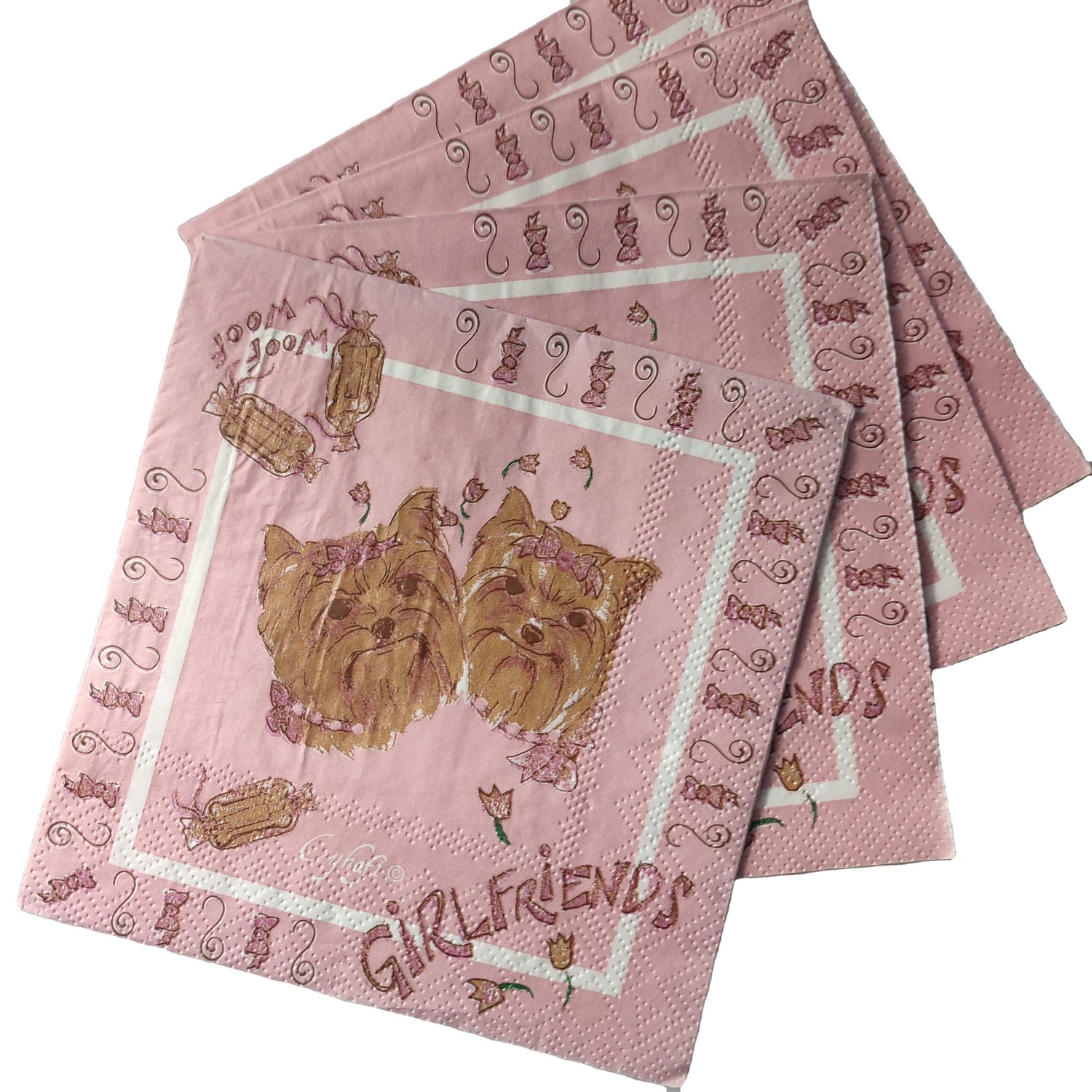 Disposable Paper Party Napkins Cute Terrier Dog Napkins Carton BSCI Festival Decoration Printed Tissue Paper - Fastfoodpak