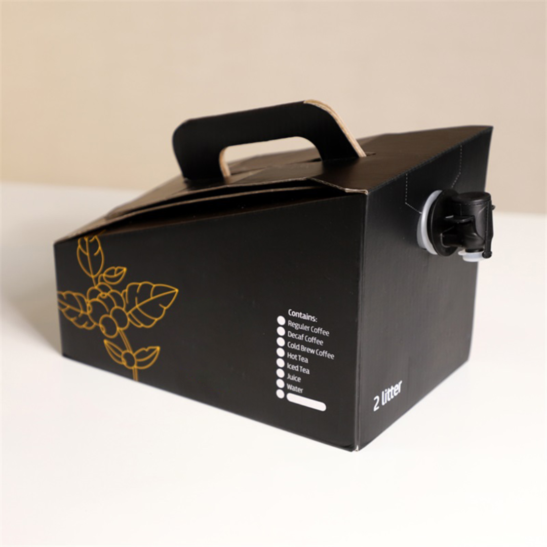 Custom Take Away with Handle and Water Bag in Box 1L, 2L, 3L Colorful Logo Drip Disposable Coffee Dispenser Coffee Box