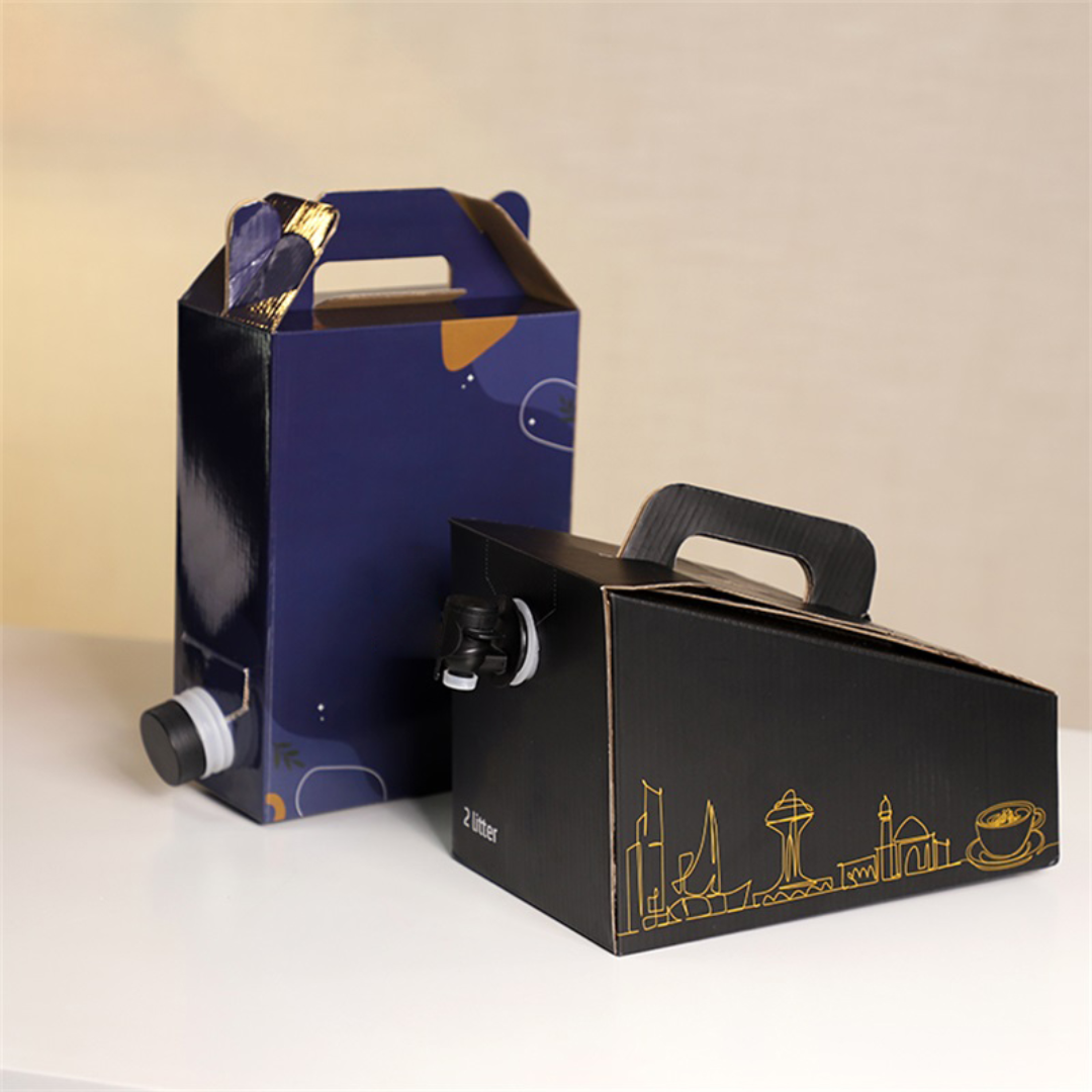 Custom Take Away with Handle and Water Bag in Box 1L, 2L, 3L Colorful Logo Drip Disposable Coffee Dispenser Coffee Box