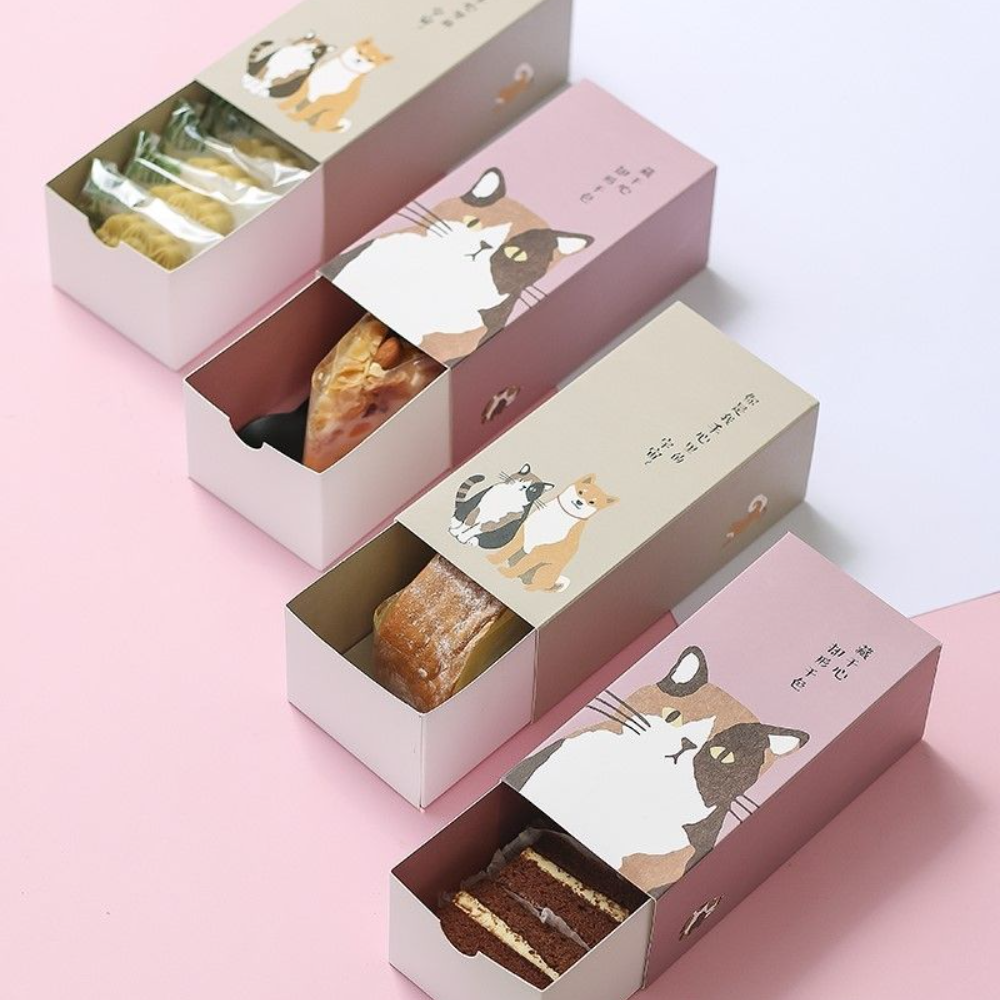 Disposable Individual Drawer Small Paper Box for Cake and Dessert