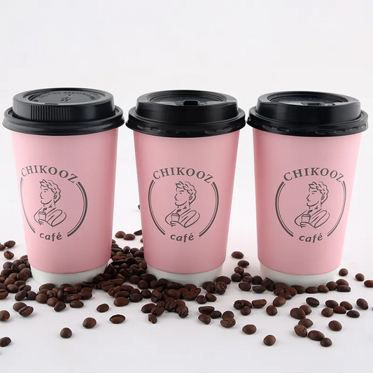 Custom Paper Coffee Cups Double Wall Coffee Paper Cups With Lids Disposable Cups Disposable Coffee Cups With Lids - Fastfoodpak