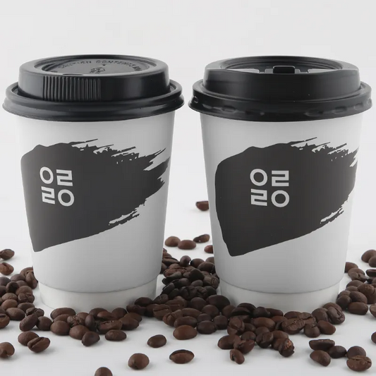 Custom Paper Coffee Cups Double Wall Coffee Paper Cups With Lids Disposable Cups Disposable Coffee Cups With Lids - Fastfoodpak