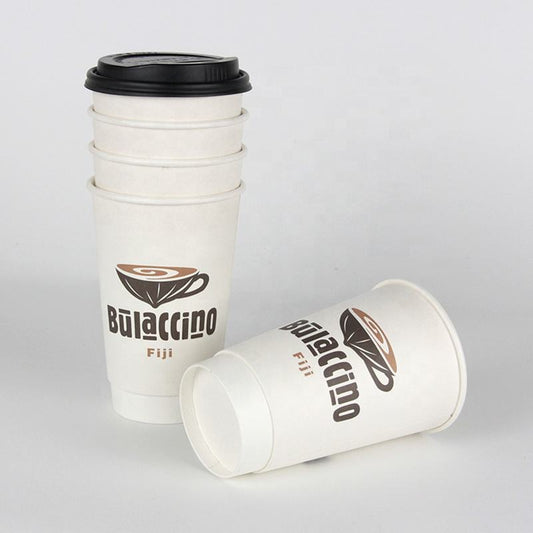 Eco Friendly Wholesale Disposable PLA Coated Double Wall Factory Made Coffee Paper Cups with Lid - Fastfoodpak