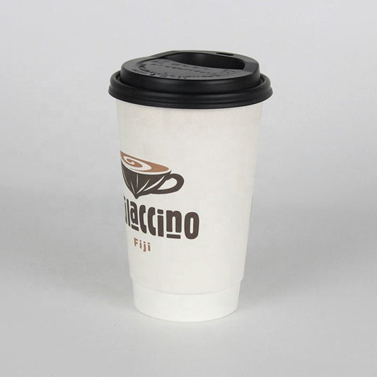 Eco Friendly Wholesale Disposable PLA Coated Double Wall Factory Made Coffee Paper Cups with Lid - Fastfoodpak