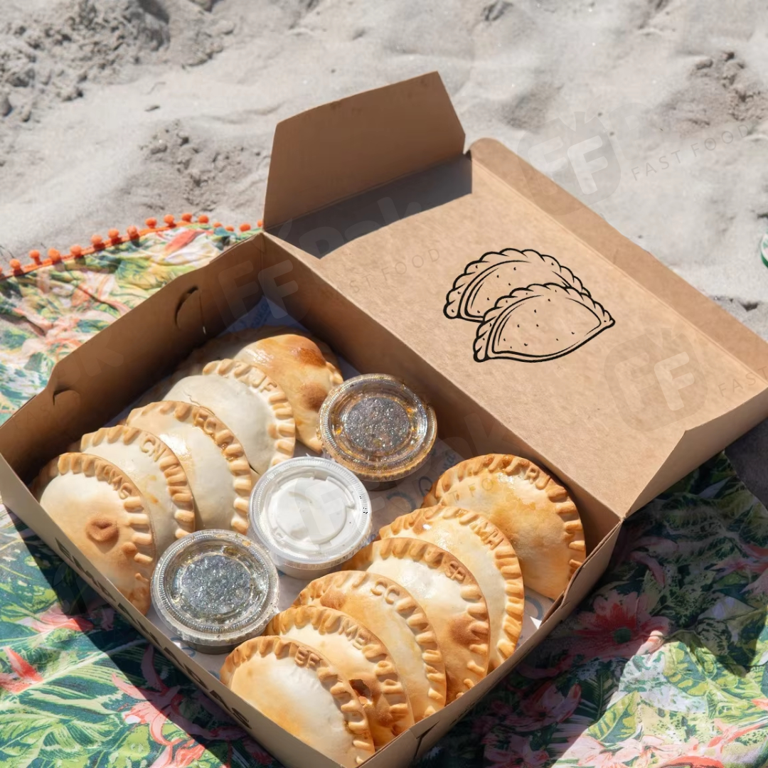 Custom Logo Kraft Paper Package Sliding Delicious Empanada Pot Pie Drawer Box Empanadas Delivery Shipping Boxes