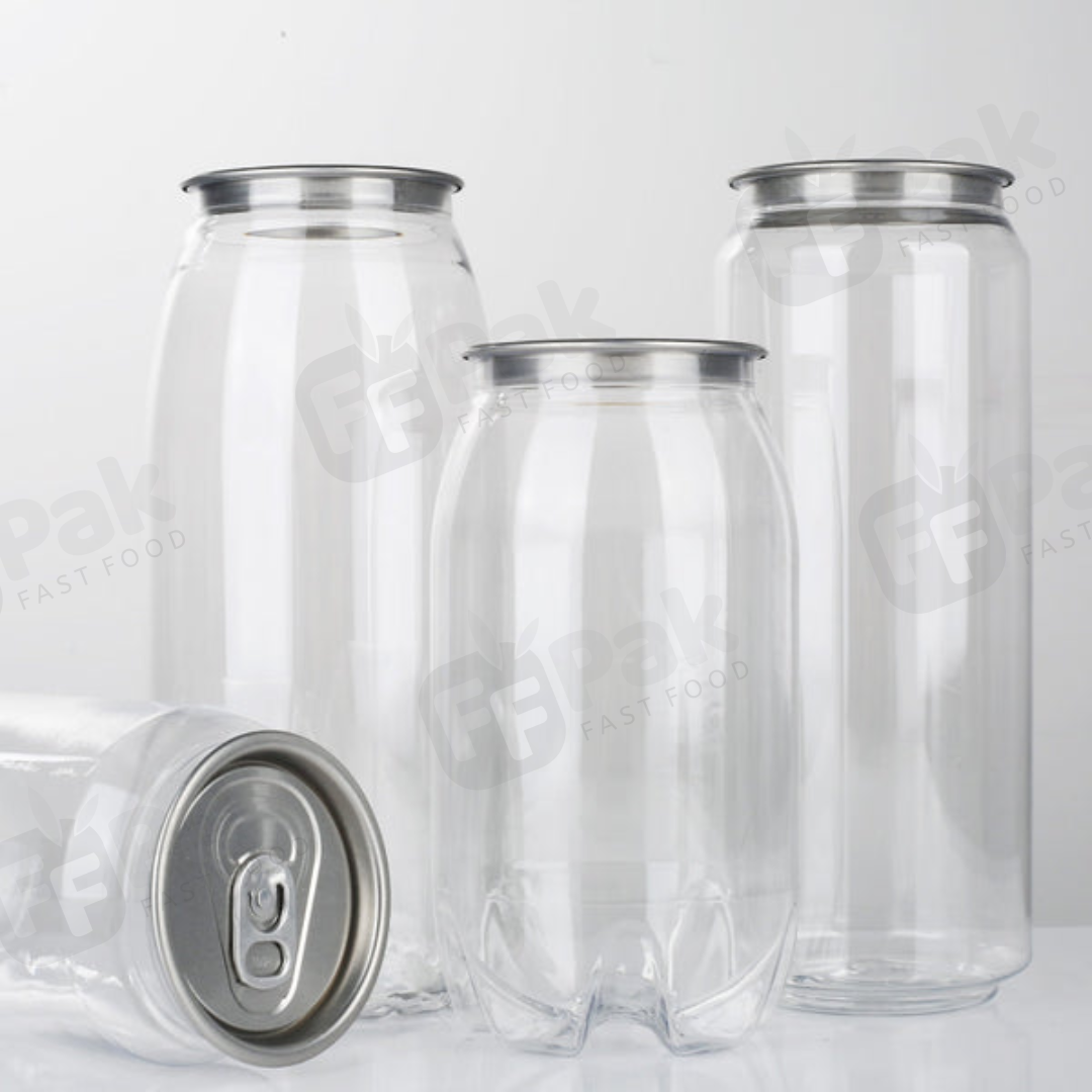 Custom Logo PET Pop Can PET Bottle Plastic Packing Cans For  Coffee Boba Bubble Tea Cold Drinks