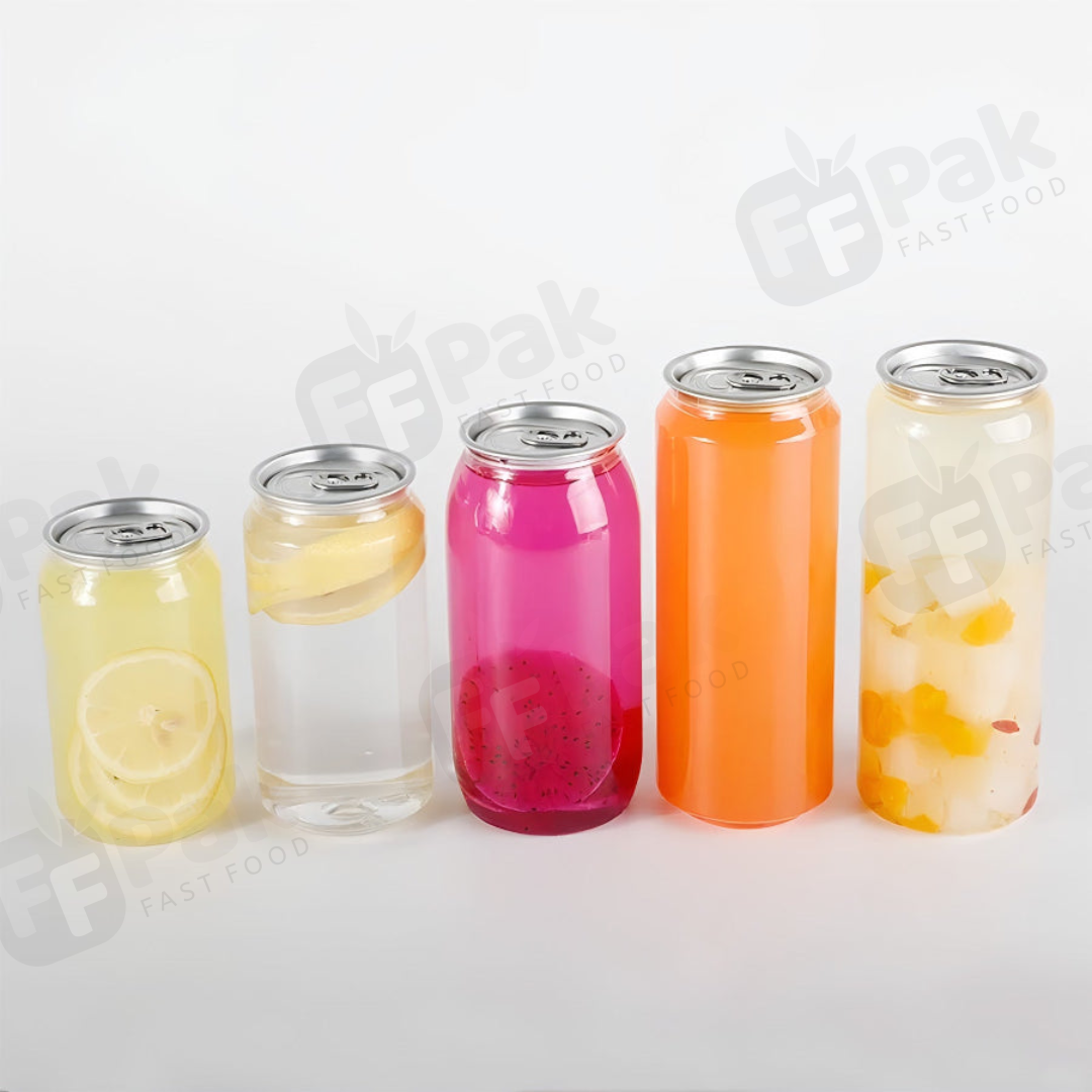 Custom Logo PET Pop Can PET Bottle Plastic Packing Cans For  Coffee Boba Bubble Tea Cold Drinks