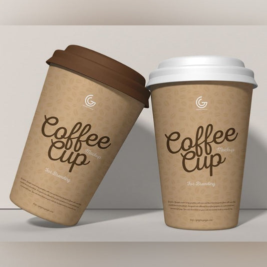 Personalized Paper Coffee Cups with Lids for Takeaway and Branding