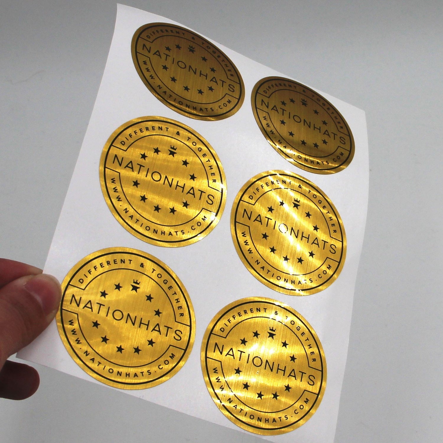 Glossy Brushed Gold Paper Labels in Sheet Customize Round Label ...