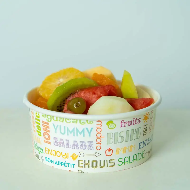 Logo adapté aux besoins du client à emporter pour aller l'emballage de légumes de fruit de saladier de bol de papier de métier