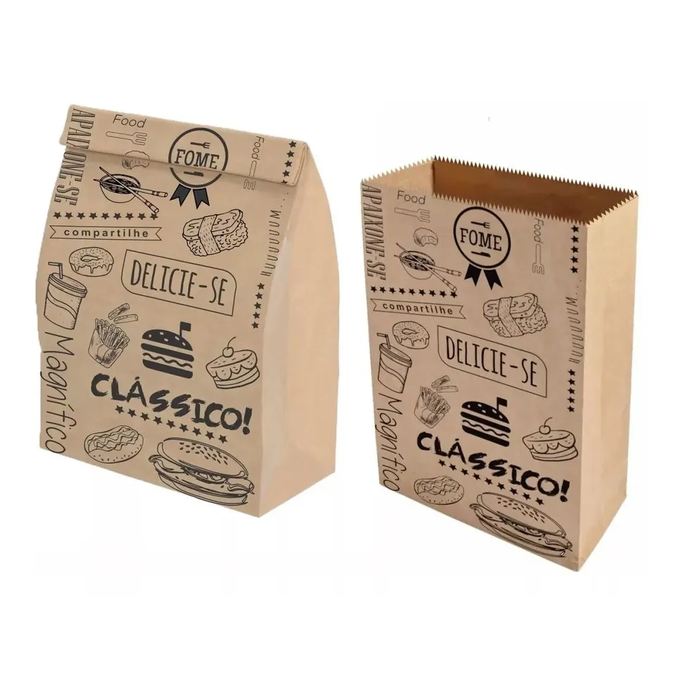 Food Use White Kraft Paper French Fries Packaging Bag for Snacks - China Paper  Bag, Paper Bag with Handle