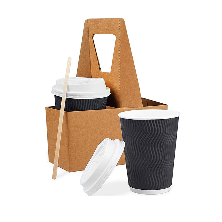 Portavasos de papel corrugado desechable para beber té y cola de café