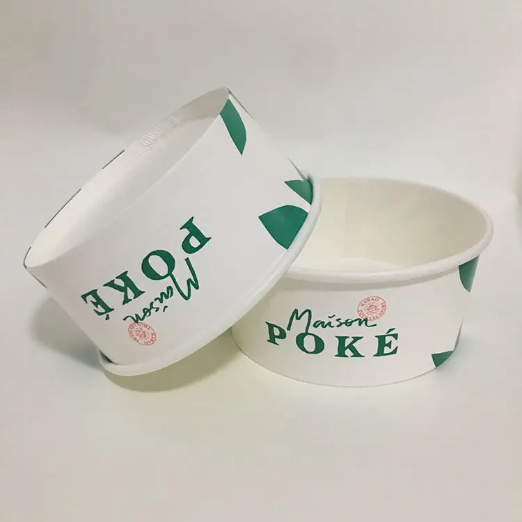 Customized Logo Take Away To Go Craft Paper Bowl Salad Bowl Fruit Vegetable Packaging