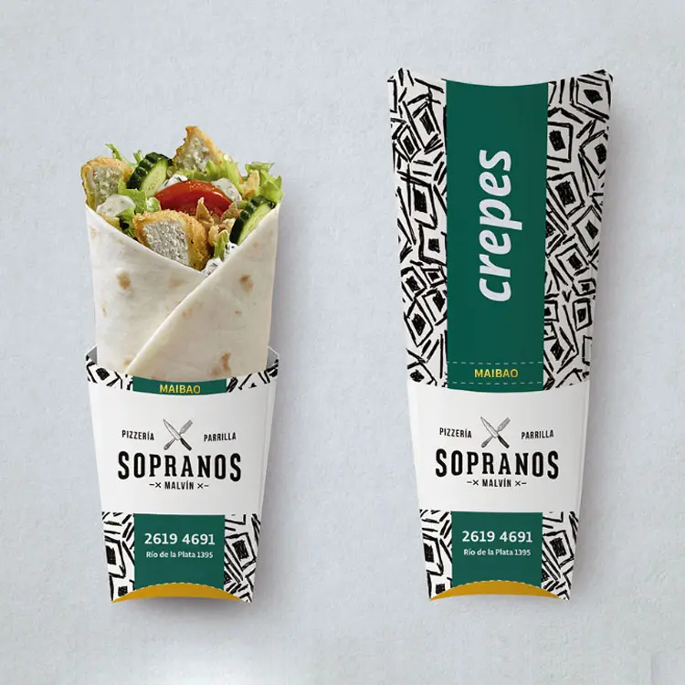 Shawarma Packing Paper Custom Logo Free Design To Go Disposable Takeaway Paper Shawarma Box ...