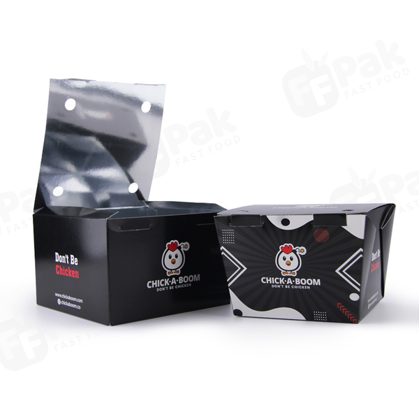 Throwaway High Temperature Aluminum Film Takeaway Korean Fried Chicken Nuggets Fast Food Fries Packaging Paper Box - Fastfoodpak