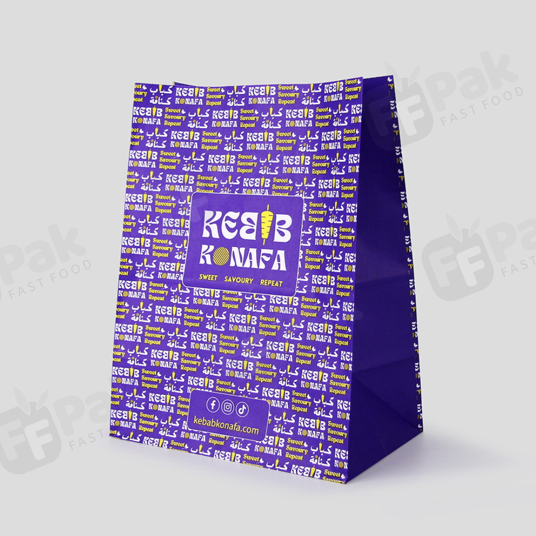 Custom Printed Take Away Bolsa Paper Food SOS Paper Bag For Food Takeaway