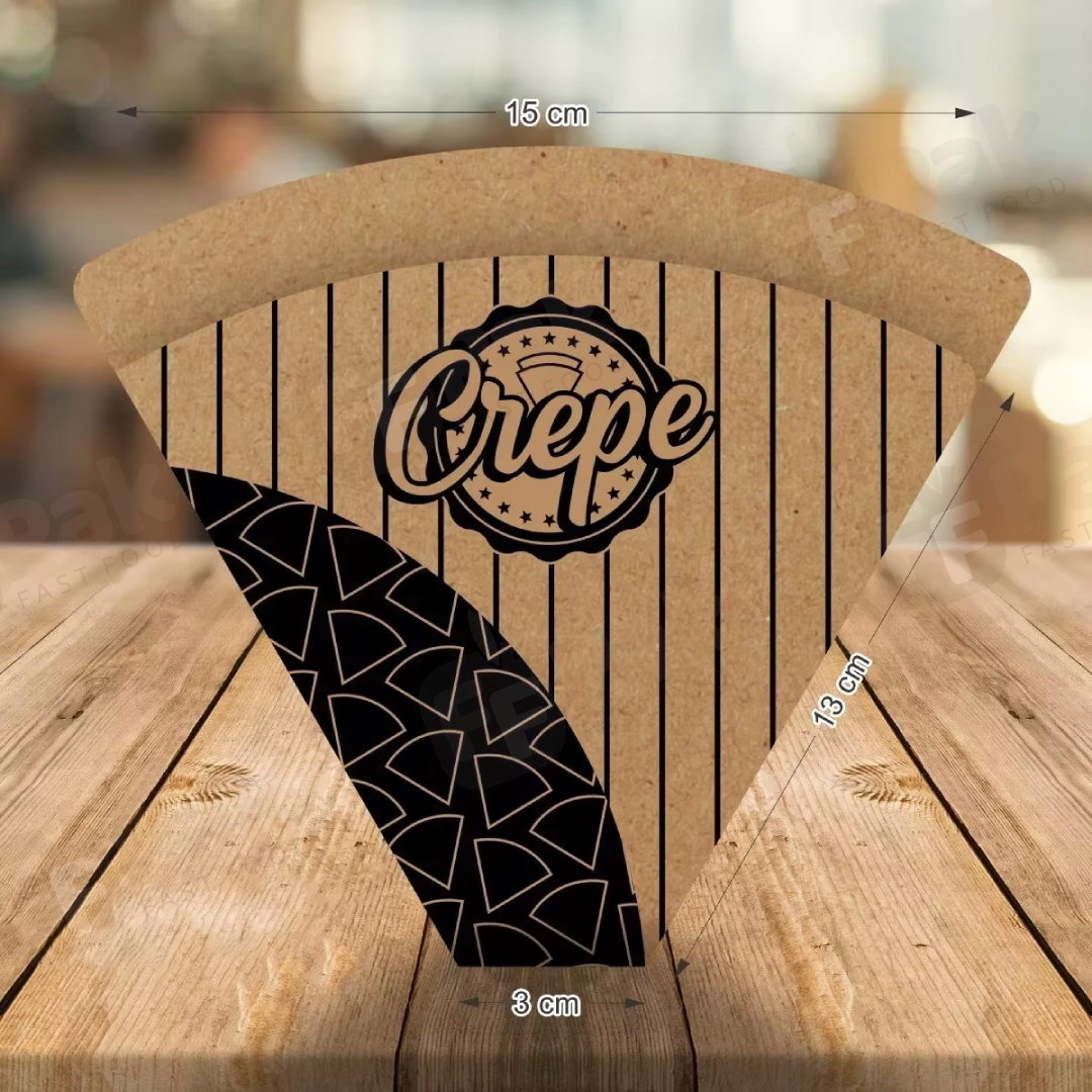 Logo Printed Custom Bubble Waffle Crepes Box Paper Holder Cone Container Churros Packaging Boxes Wax Coated Paper - Fastfoodpak