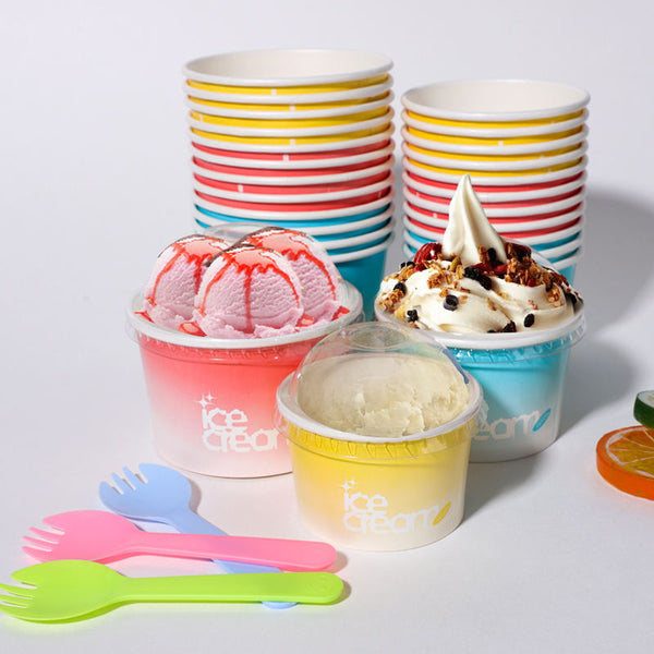 Custom Printed Compostable Disposable Paper Ice Cream Cup - Fastfoodpak