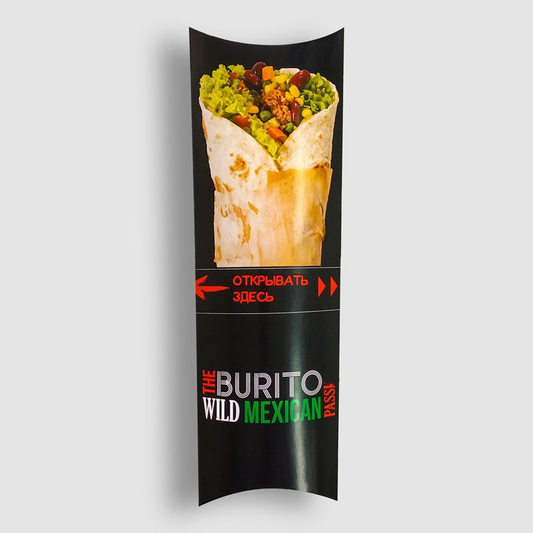 Custom Disposable Takeaway Food Biodegradable Grill Grabable Paper Shawarma Packaging Burrito Wrap Box