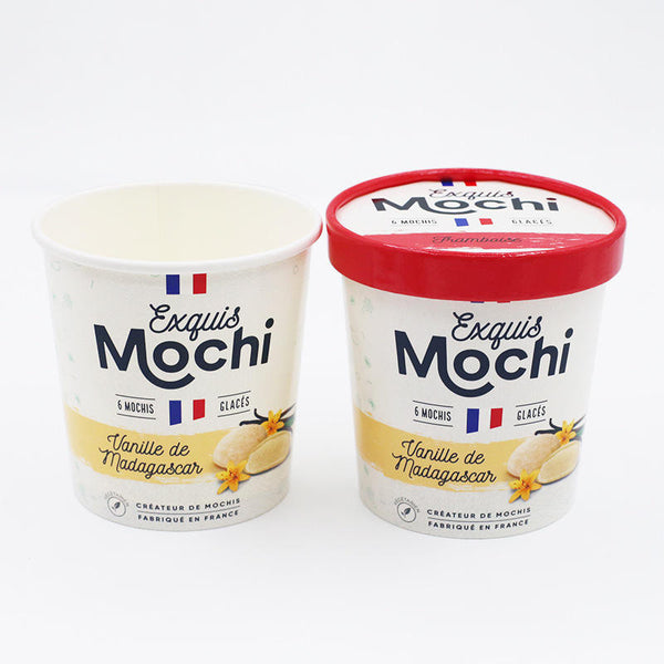 Customized Logo Printed Design White Kraft Compostable PLA Ice Cream Paper Bowl Smoothie Cups - Fastfoodpak