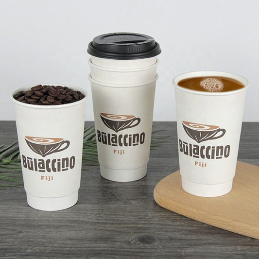 Eco Friendly Wholesale Disposable PLA Coated Double Wall Factory Made Coffee Paper Cups with Lid