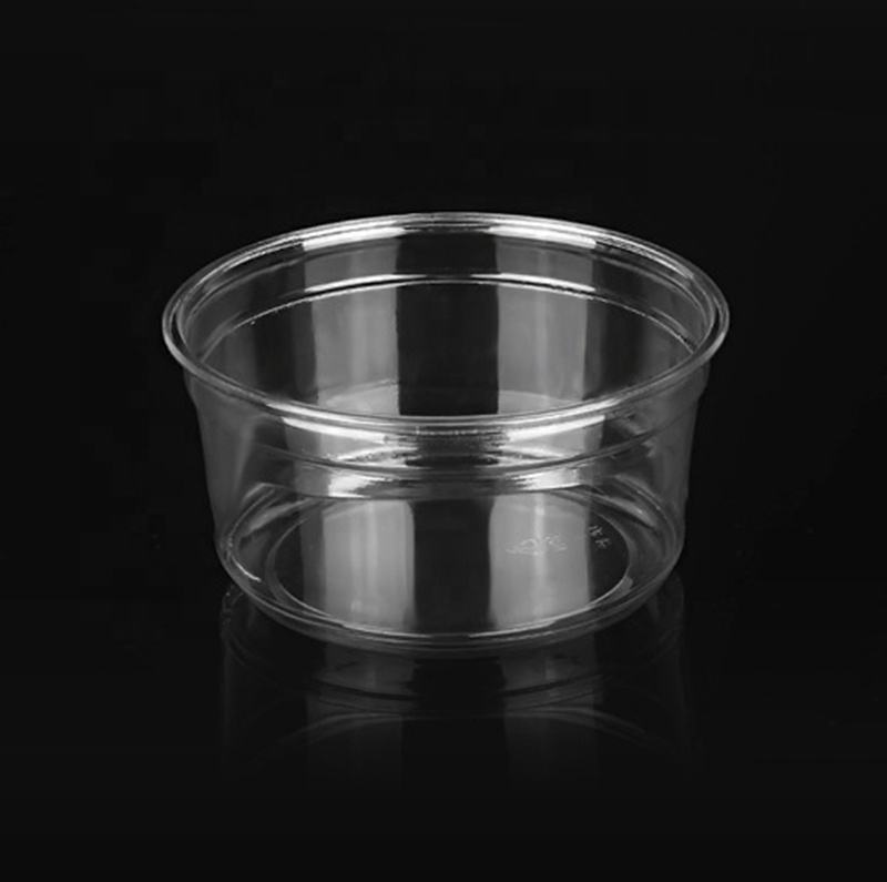Fully Biodegradable Food Packing Box Clear PLA Cups Transparent Compostable Disposable Salad Dessert Cup Bowl