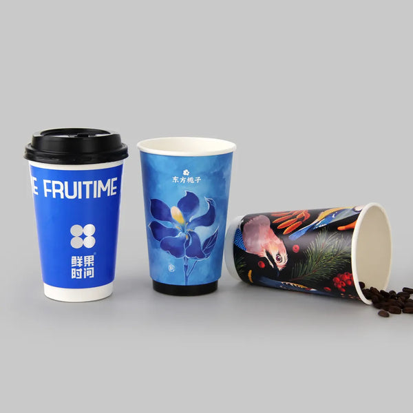 New Arrival 3d Embossed Paper Cup Custom Print Insulated Paper Cups Disposable Single/Double Wall Paper Cups For Hot Drinks 8oz - Fastfoodpak