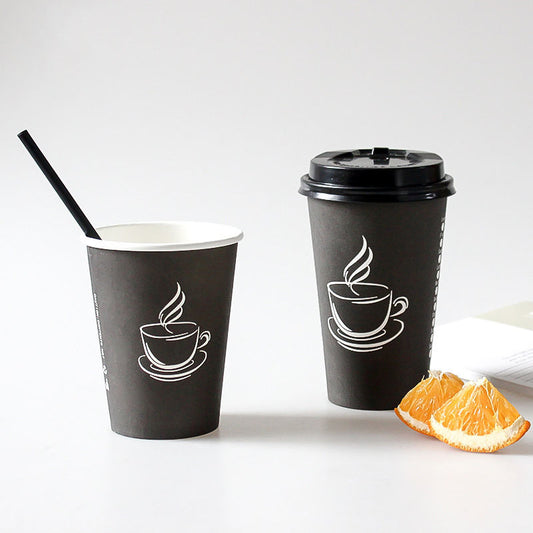 Taza de papel de pared única impresa con logotipo desechable personalizado Café para llevar Taza de café caliente