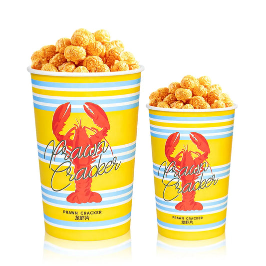 Food Grade Packaging Fried Chicken Buckets Disposable Custom Logo Printed Big Popcorn Cup Paper Bucket