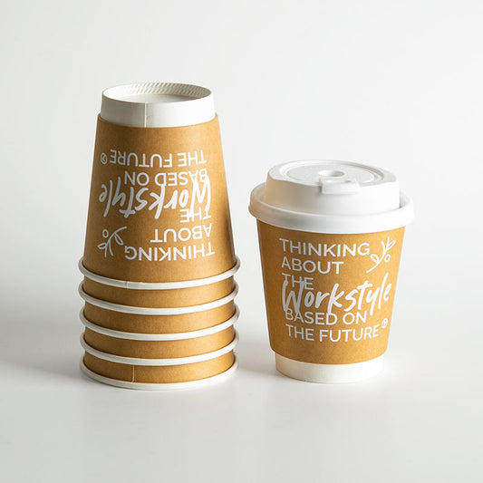 Disposable Double Wall Paper Cup For Hot Drink Custom Logo Accept 8/10/12/16oz Paper Cup For Coffee Cup And Hot Drinks - Fastfoodpak