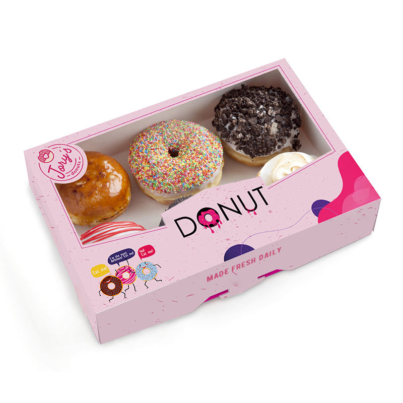 Wholesale Custom Printed Pastry Cookie Sweets Box Packaging Food Doughnut Box