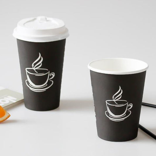 Custom Disposable Logo Printed Takeaway Cafe Hot Coffee Cup Single Wall Paper Cup