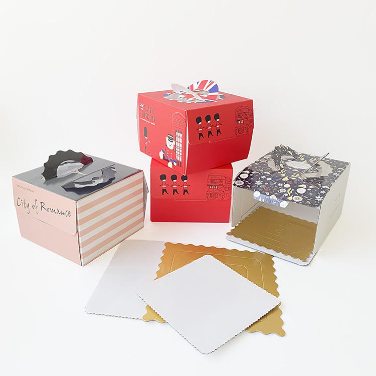 Caja de pastel de queso impresa personalizada Caja de transporte de pastel Caja de embalaje de pastel de cumpleaños