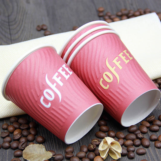 Tasse de papier ondulée jetable imprimée par coutume de café avec des couvercles