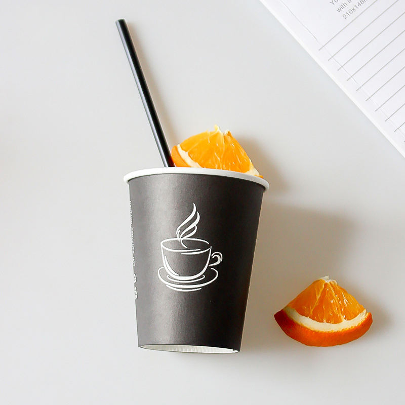 Taza de papel de pared única impresa con logotipo desechable personalizado Café para llevar Taza de café caliente