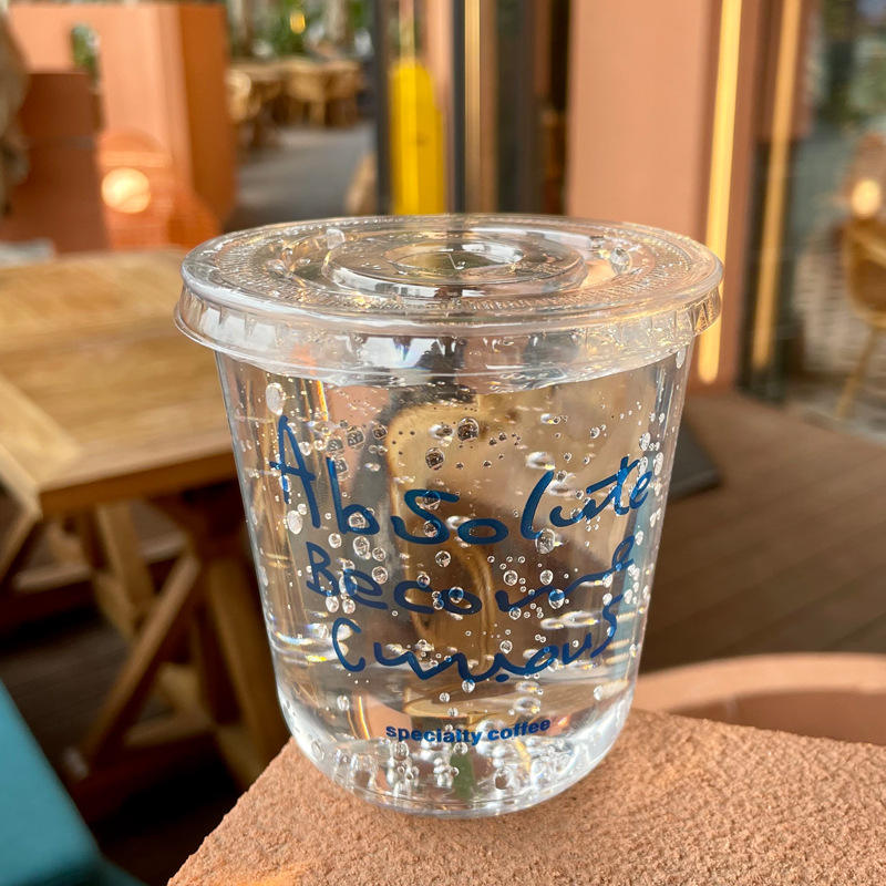 Custom LOGO Printed Clear Disposable Plastic U Shape PET Juice Boba Milk Bubble Tea Cup With lids