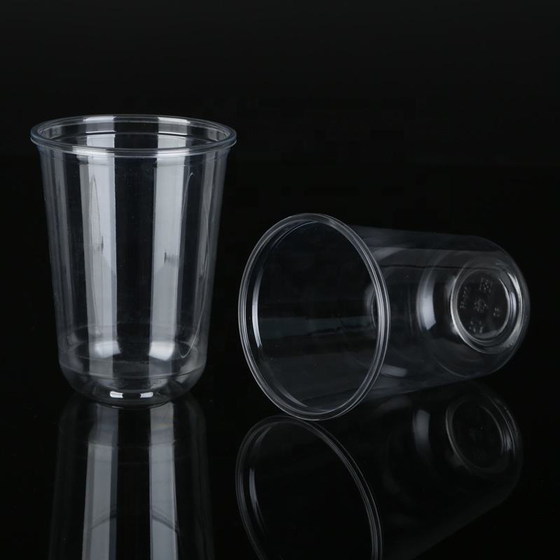 Custom Logo Printed U-shaped PLA Biodegradable Plastic Cups U Shape Bubble Tea Cold Cup