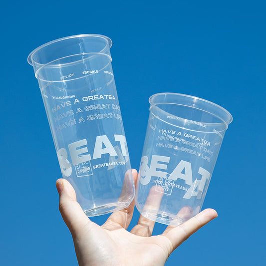 Custom Logo U Shape Thick Plastic Coffee Cup With Logo 16/24/32oz PP PET Disposable Clear Frosted Plastic Dessert Cold Drink Cup - Fastfoodpak