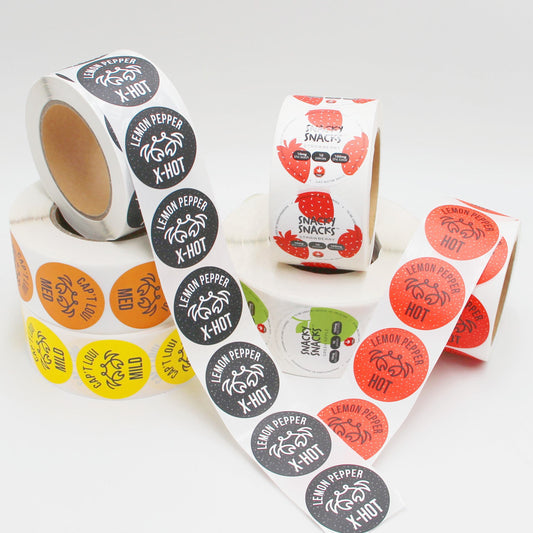 Customize Label Stickers Oval Waterproof Labels for Jars Waterproof Fruit Can Stickers Packaging Labels Fast Food Sticker